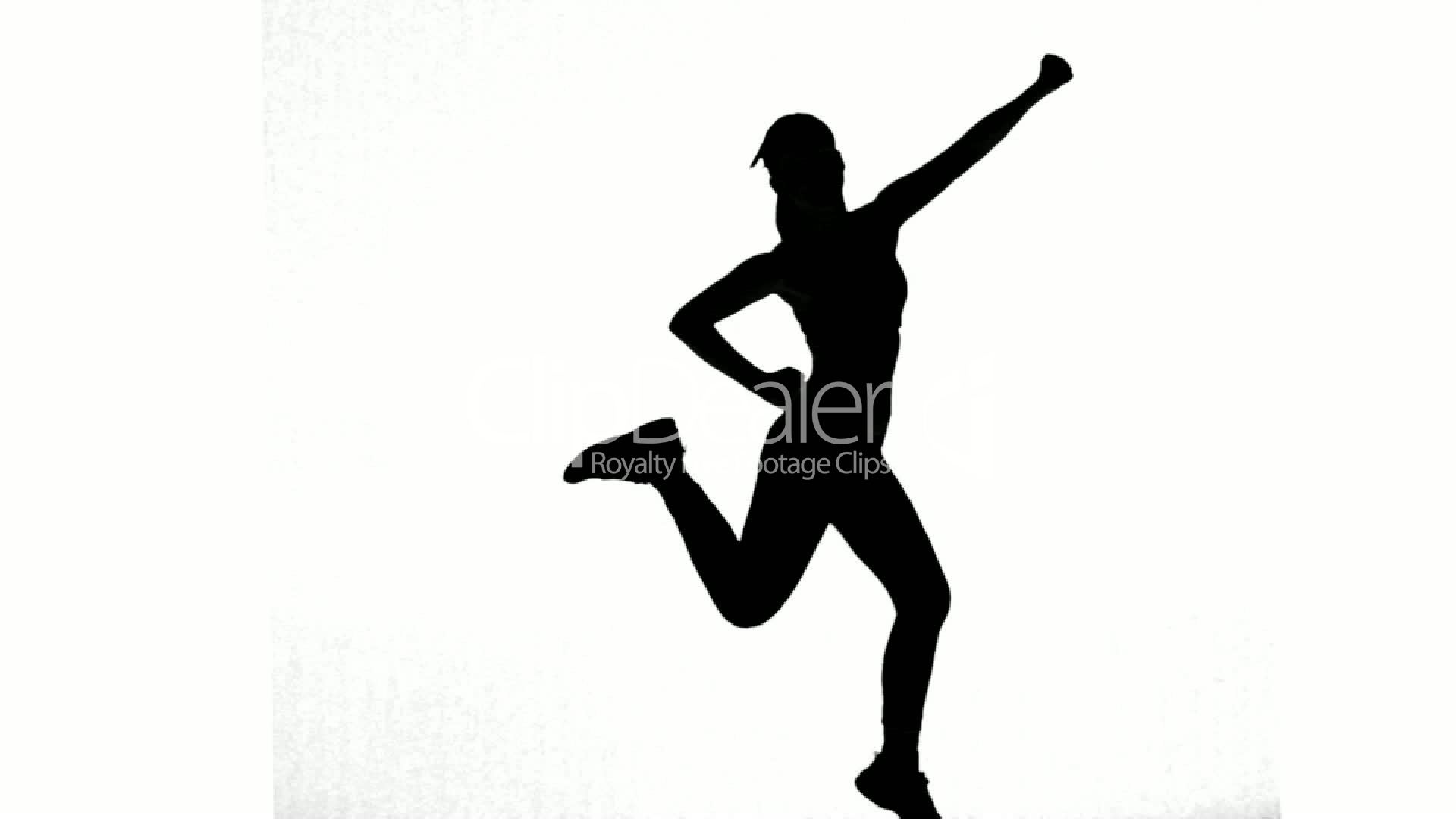 1920x1080 Silhouette Of Woman Working Out On White Background Royalty Free