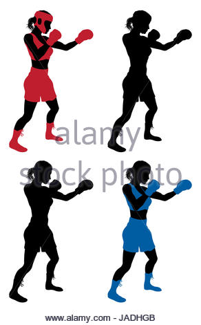 292x470 Female Boxer Illustration Silhouette Stock Photo 122559722
