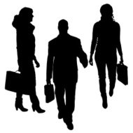 190x190 Silhouettes Of Business People Working On Sketch Premium Clipart