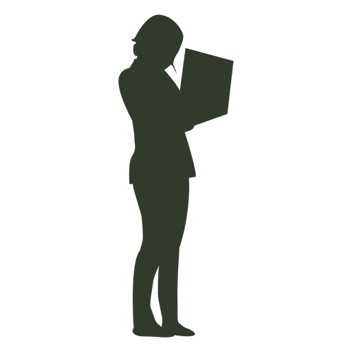 512x512 Working Woman Silhouette Laptop