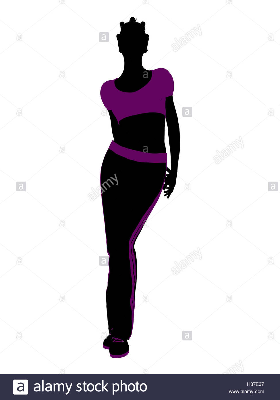 975x1390 African American Female Workout Silhouette Stock Photo 122481275