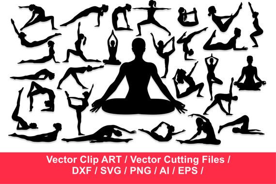 570x380 Yoga Silhouettes Workout Silhouette Exercise Silhouettes