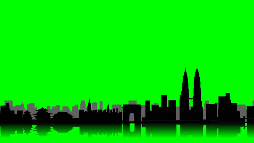 852x480 Animation Of A Skyline With Many Famous International Landmarks
