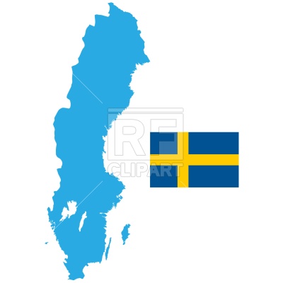 400x400 Sweden Map Silhouette And Flag Royalty Free Vector Clip Art Image