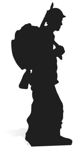 254x500 World War Wartime Soldier Silhouette Lifesize Cardboard Cutout