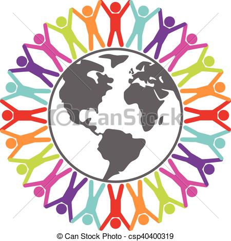 450x470 Vector Colorful Illustration Of People Around The World, Vector