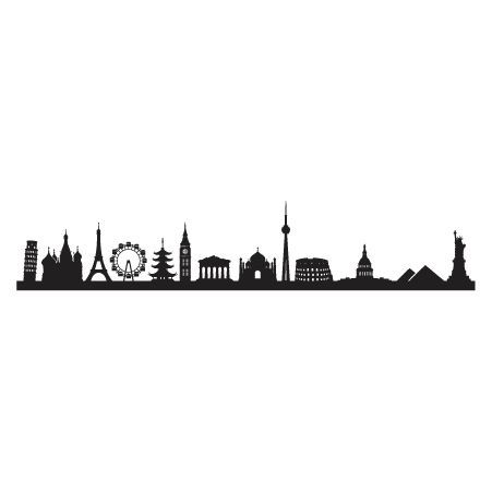451x451 World Traveler Landmarks Wall Wall Art Decal Pour