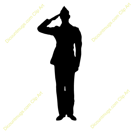 500x500 Military Silhouettes Free Graphics Clipart 12368 Soldier Salute