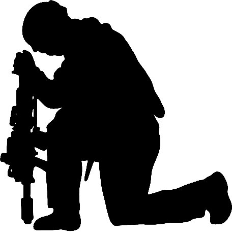 456x473 Soldier Praying Silhouette Group