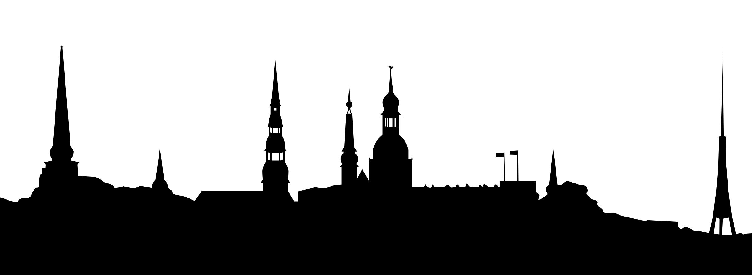 2400x880 Silhouette Of Riga Icons Png