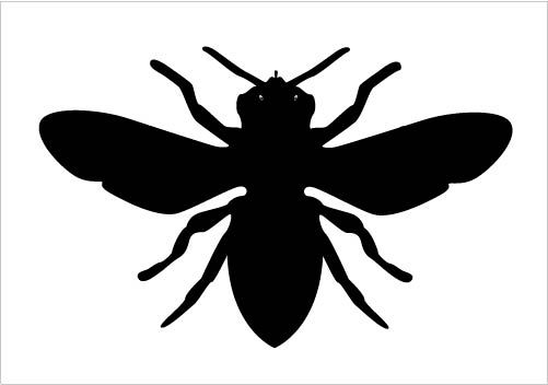 501x352 Bee Silhouette Vector Clipart In Black And White Vector Format