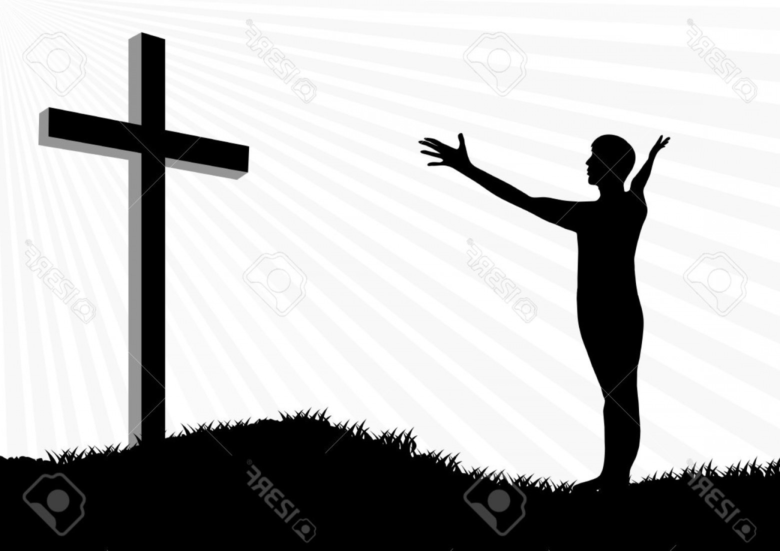 1560x1102 Photostock Vector Young Man Worship And Praise Silhouette Black