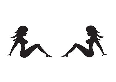 400x282 Flagger Girl Pin Up Car Sticker