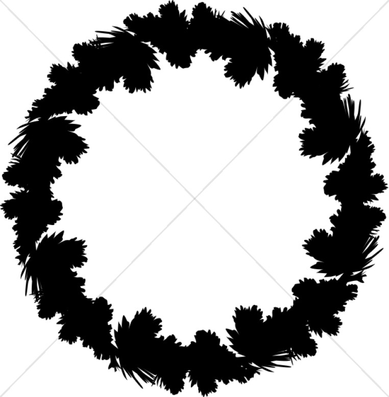 762x776 Silhouette Wreath Traditional Christmas Decoration Clipart