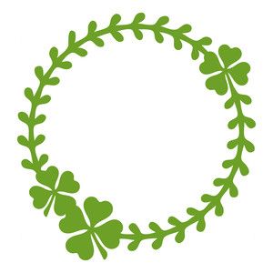 300x300 Clover Wreath Silhouette Design, Silhouette And Wreaths