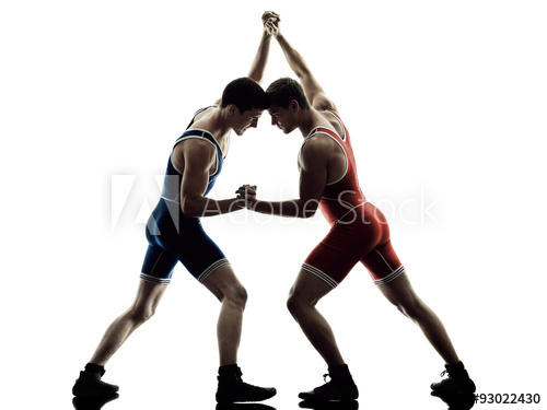 500x375 Wrestlers Wrestling Men Isolated Silhouette