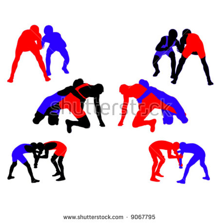 450x457 Free Single Wrestler Silhouette Clipart