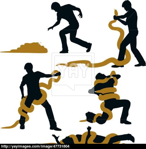 503x512 Snake Wrestler Vector