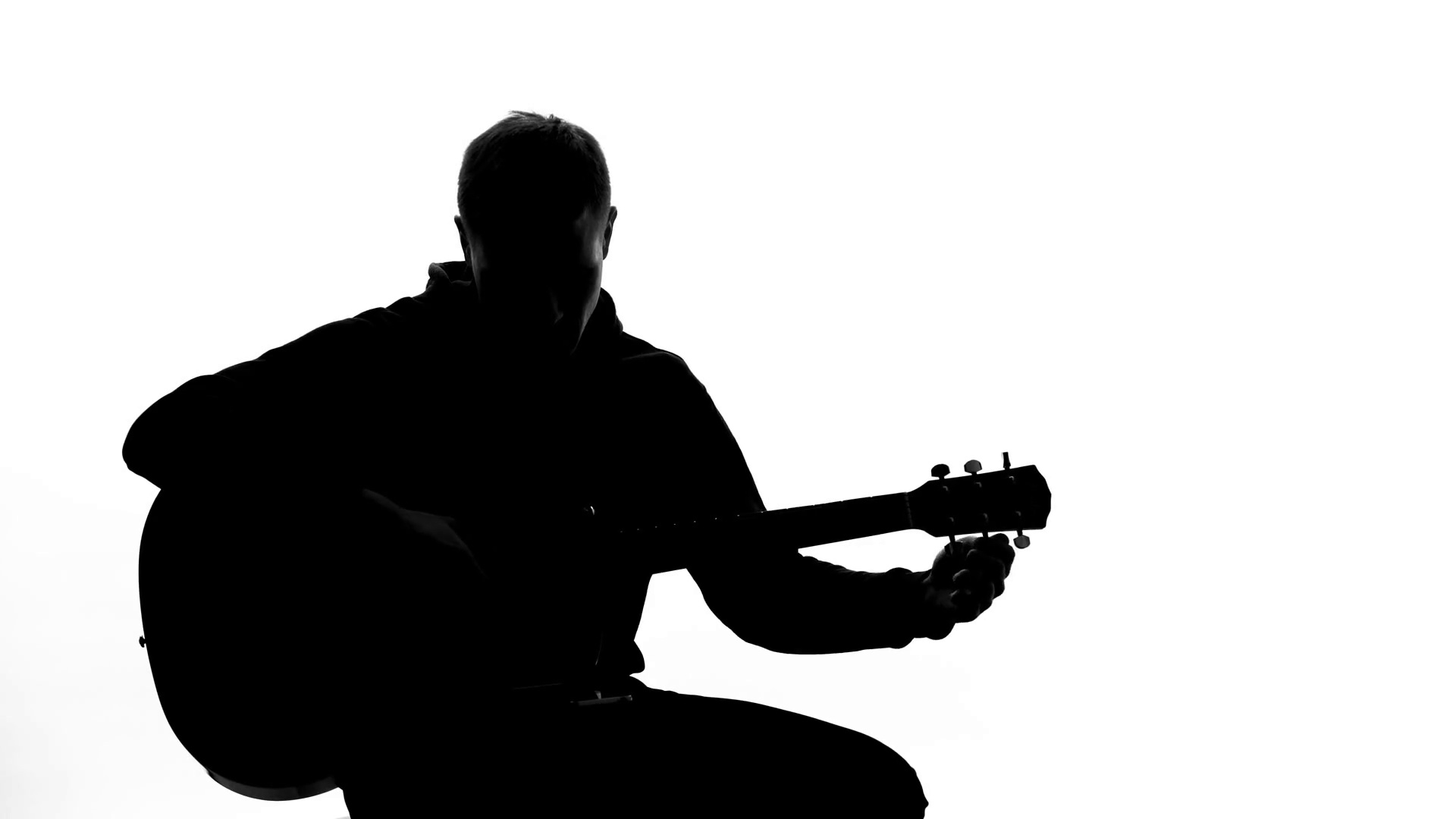 1920x1080 Young Man Silhouette Tuning Up Guitar, Professional Writing Song