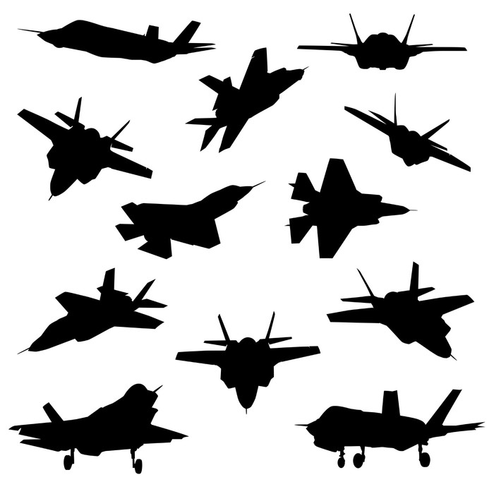 700x700 Fighter Aircraft Silhouettes Wall Mural We Live To Change