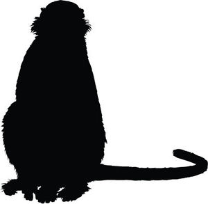 300x293 Sitting Monkey Silhouette Vinyl Sticker Car Bumper Sticker