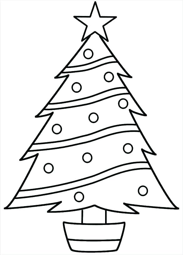 585x814 Xmas Tree Silhouette Vector Kids Coloring Tree Coloring Page Blank