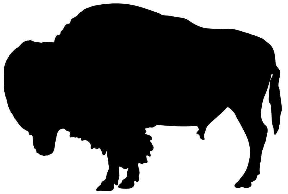 1000x675 Animal Silhouette Bison Style 3