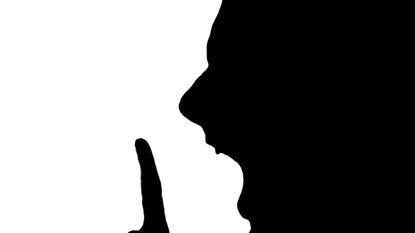 852x480 Man Screams With Finger Silhouette