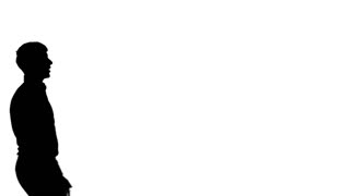 320x180 Quarrel In Couple. Woman Shakes A Man. Silhouette. Slow Motion