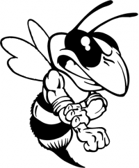 200x242 Hornet, Yellow Jacket, Bee Mascot Decal Sticker Cricut
