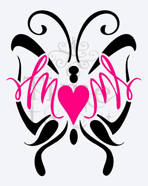 505x632 Mom With Butterfly Decal Valentine Day Wall Decal Window