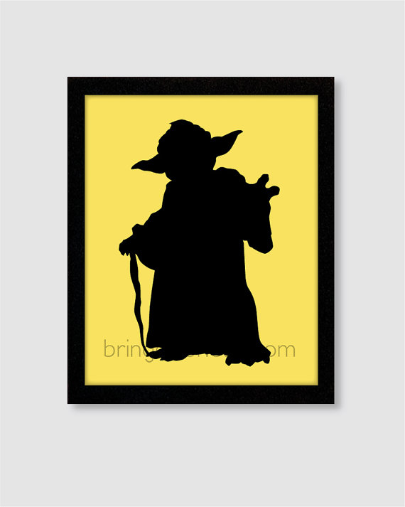570x713 Star Wars Yoda Silhouette Wall Art Print 8x10 For Boys Room