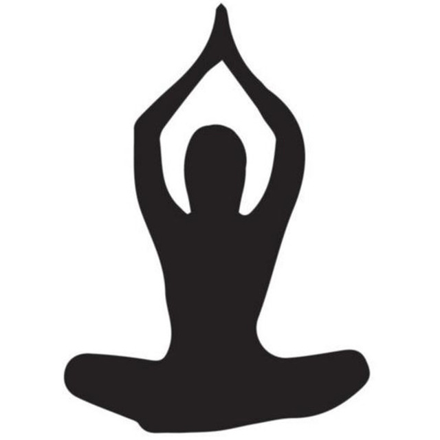 640x640 Sitting Yoga Pose Silhouette Yoga Wall Stickers Gym Home Decor Art