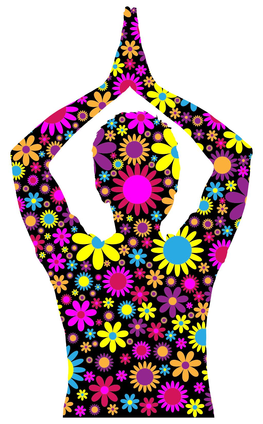 1023x1650 Floral Female Yoga Pose Silhouette 2 Clipart