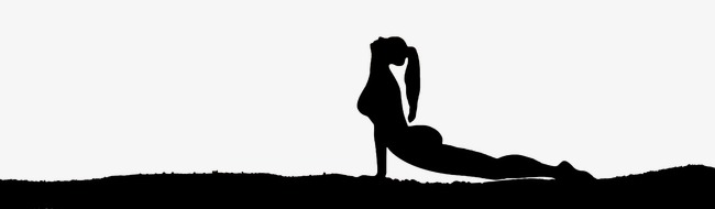 650x190 Yoga Silhouette Figures Fig., People Practicing Yoga, Fig