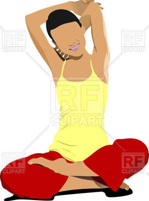 296x400 Silhouette Of Woman In Yoga Pose Royalty Free Vector Clip Art