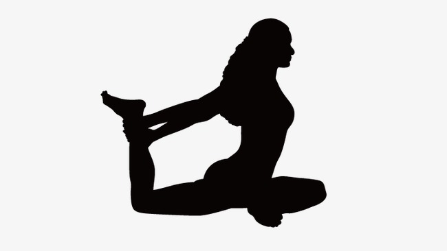 650x366 Yoga Girl, Cartoon Silhouette Fitness, Yoga Girl Silhouette Png