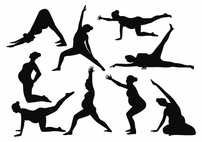 700x490 Free Silhouette Yoga Pregnant Mom Vector