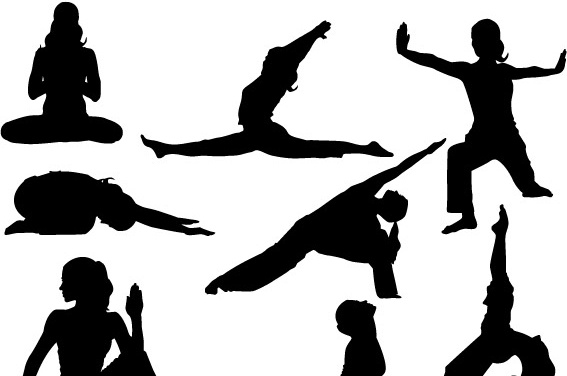 567x376 Yoga Silhoutte Vector Poses Free Vector In Adobe Illustrator Ai