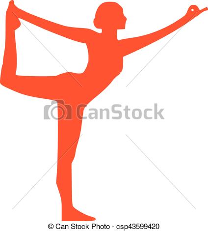 424x470 Yoga Pose Silhouette Vector Illustration