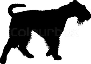320x226 Yorkshire Terrier Dog Silhouette On A White Background. Stock