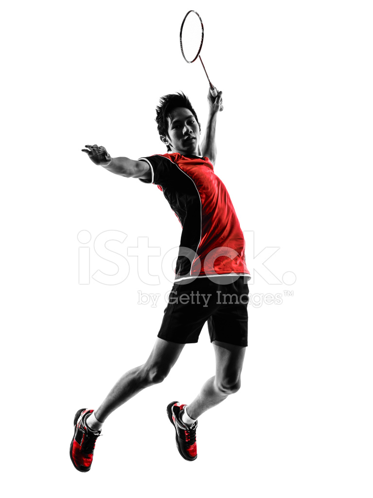 767x1024 Badminton Player Young Man Silhouette Stock Photos