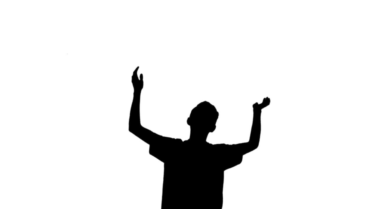 1280x720 Young Man Applause Silhouette