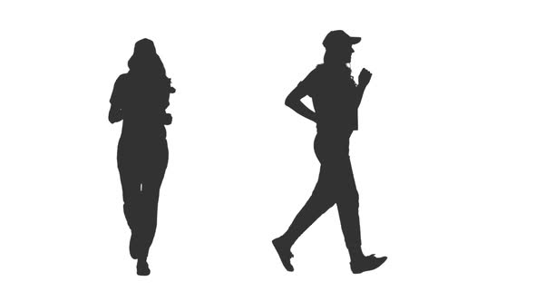 590x332 Silhouette Of Young Woman Jogging On Transparent Background By