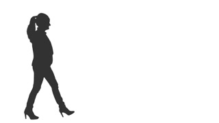 320x180 Young Girl Silhouette Walking Motion Background