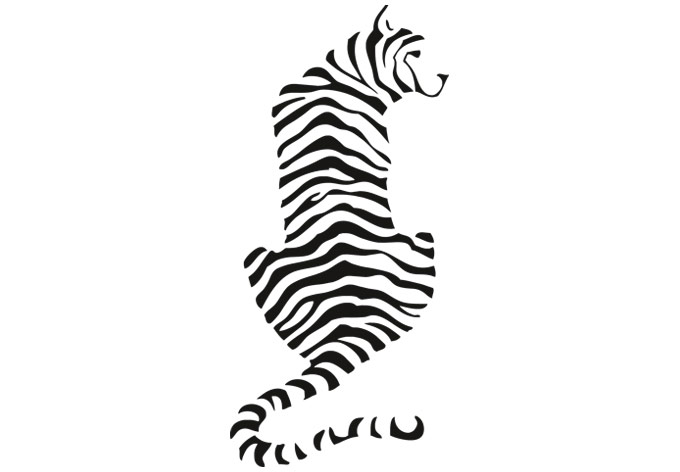 680x472 Tiger Silhouette Wall Decal