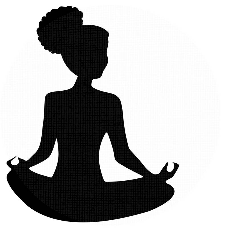 800x800 Meditation Svg Afro Puff Silhouette Yoga Clipart Svg File Natural