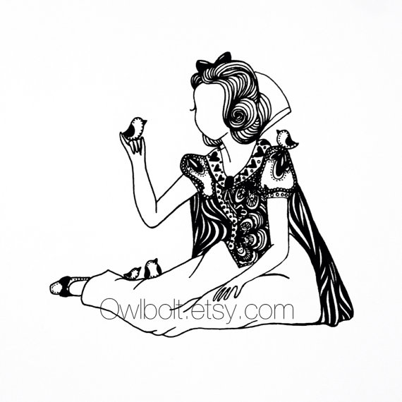 570x570 The Fairest Print By Owlbolt Snow White Disney Zentangle
