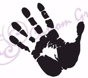 300x263 Hand Print Funny Vinyl Sticker, Car, Window, Wall, 11 Colours