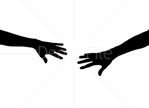480x349 Reaching Hand Silhouette Clipart